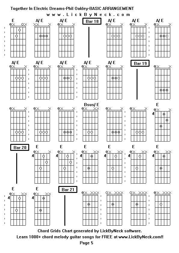 Chord Grids Chart of chord melody fingerstyle guitar song-Together In Electric Dreams-Phil Oakley-BASIC ARRANGEMENT,generated by LickByNeck software.